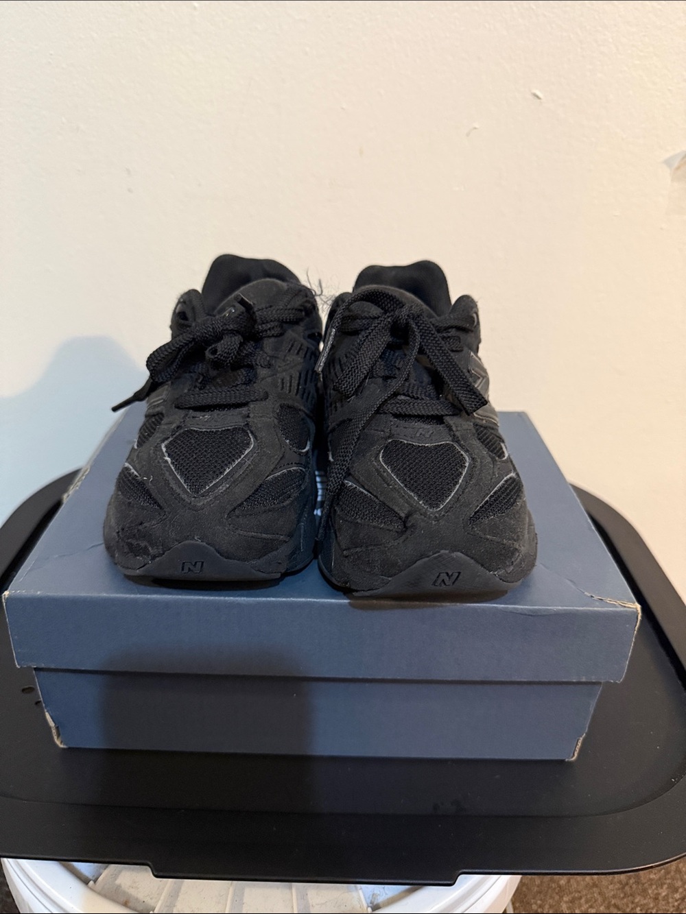 New Balance Kids All-Black Lace-Up Sneakers